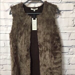 BB Dakota full length faux fur vest - small